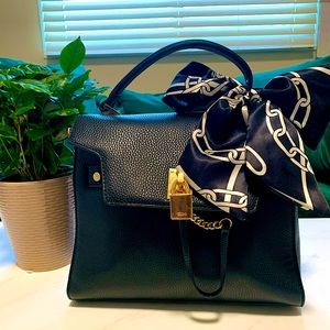 Aldo Black Handbag with Touches of Gold